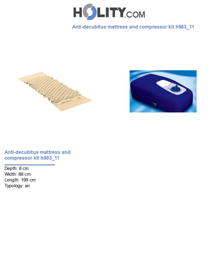 Anti-decubitus mattress and compressor kit h983_11