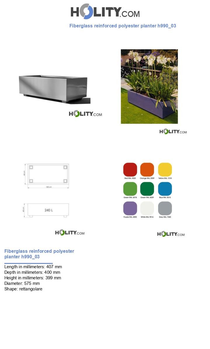 Fiberglass reinforced polyester planter h990_03