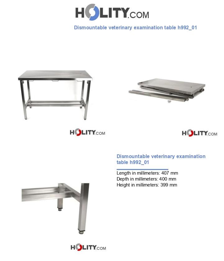 Dismountable veterinary examination table h992_01