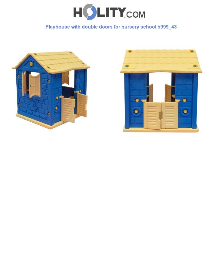 Playhouse with double doors for nursery school h999_43