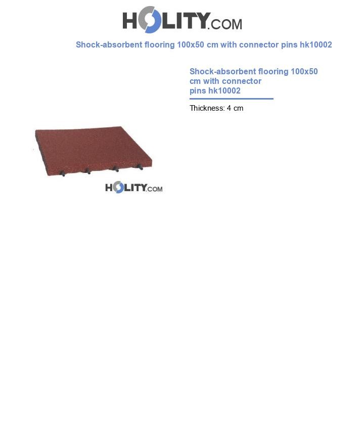 Shock-absorbent flooring 100x50 cm with connector pins hk10002
